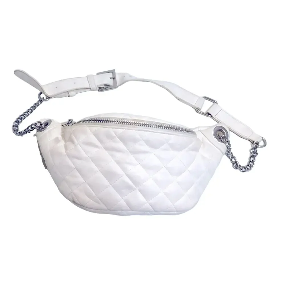 Forever 21 Women's White Quilted Belt Bag